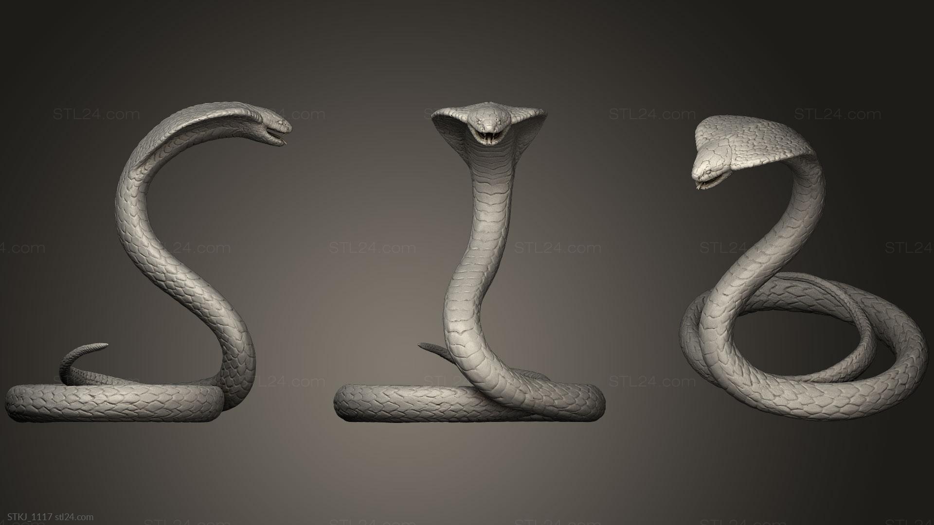 Animal figurines - Snake cobra, STKJ_0631. 3D stl model for CNC